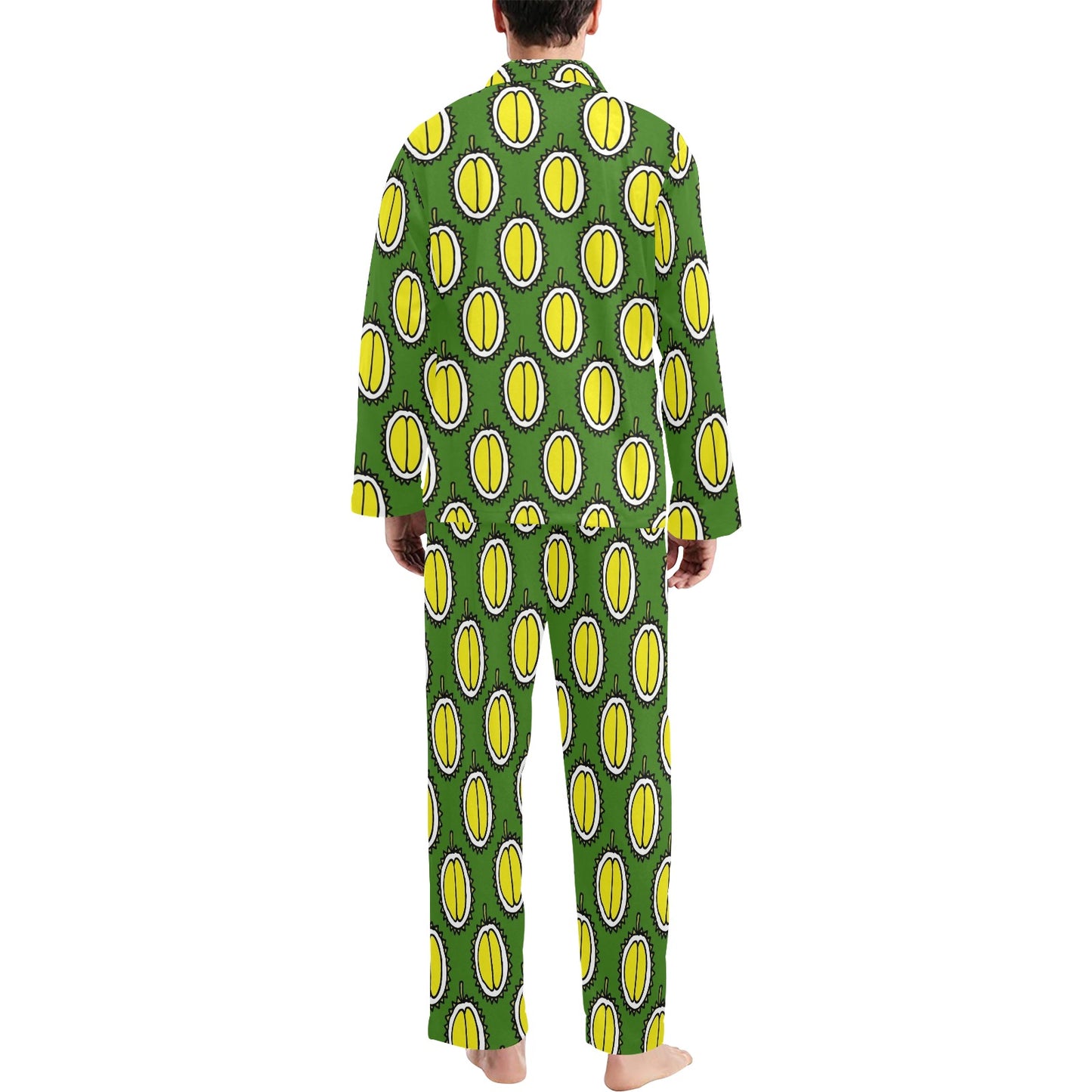 Durian Pattern Print Design DR01 Men's Long Pajama Set