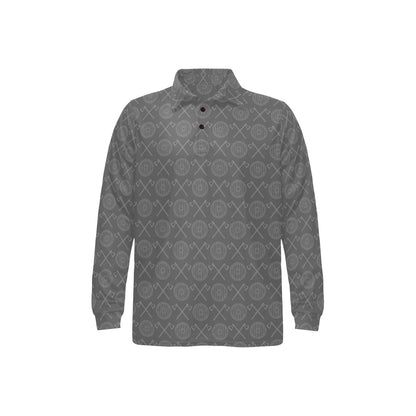 Vikings Print Design LKS303 Long Sleeve Polo Shirt For Men's