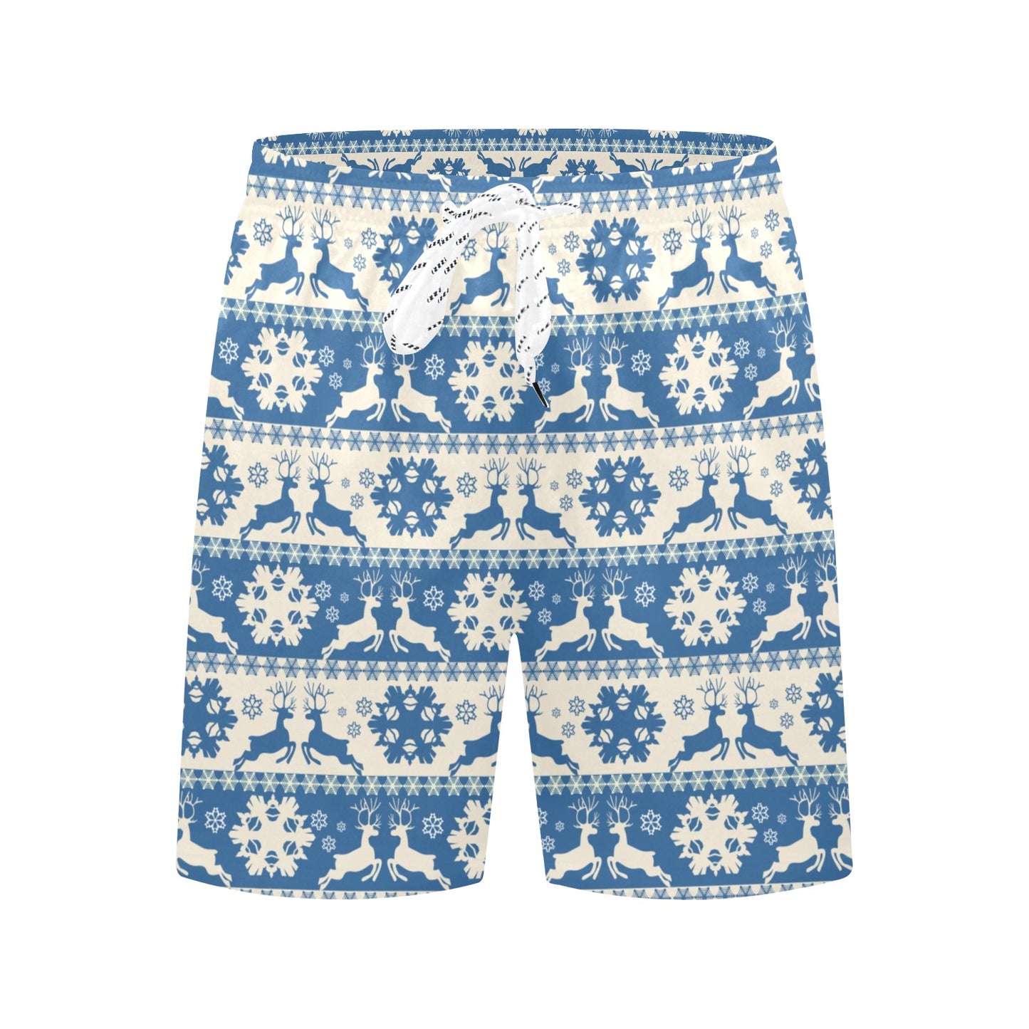 Reindeer Print Design LKS401 Men's Swim Trunks Beach Shorts