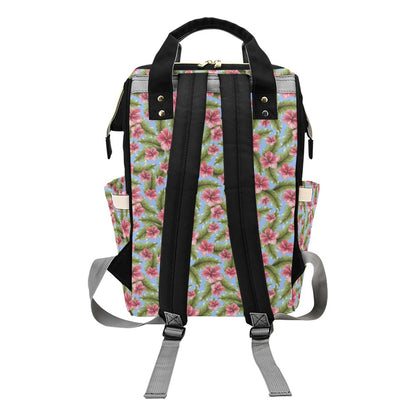 Tropical Flower Print Design LKS301 Diaper Bag Backpack