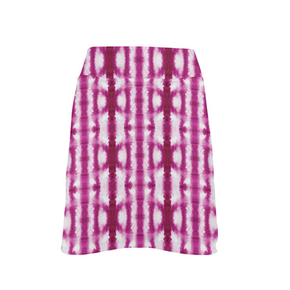 Tie Dye Dark Pink Print Design LKS303 17" Golf & Pickleball Skort with Pockets