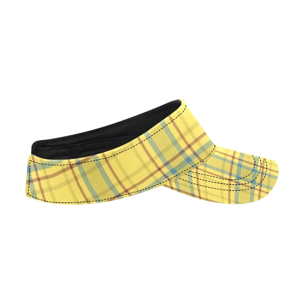 Tartan Yellow Print Design LKS301 Unisex Sun Visor