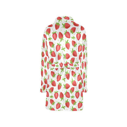 Strawberry Pattern Print Design SB07 Women's Fleece Robe