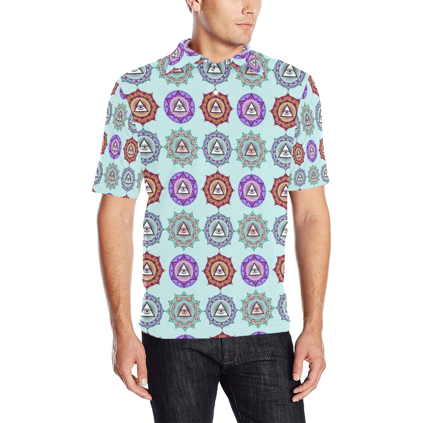 Third Eye Print Design LKS302 Men Polo Shirt