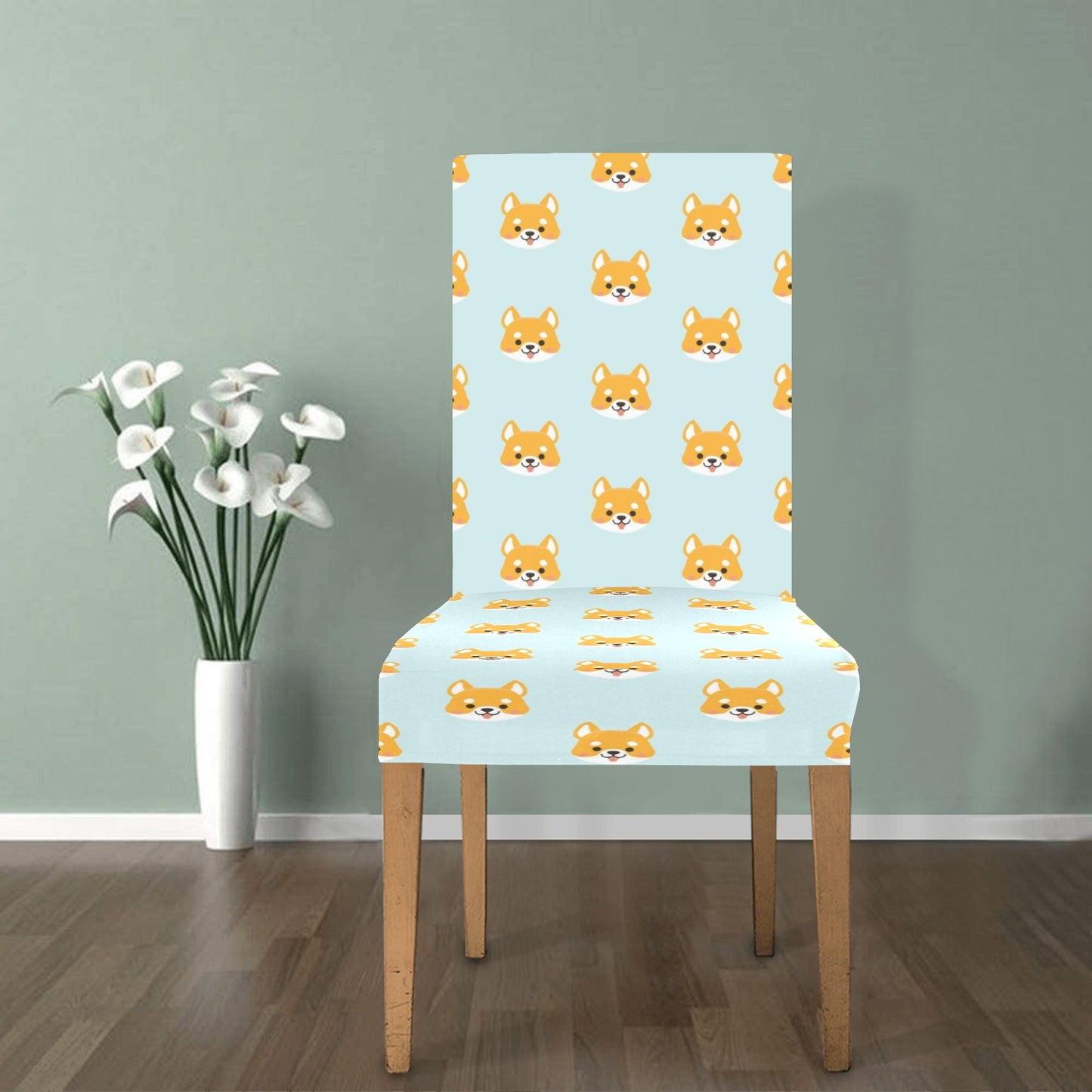 Shiba Inu Print Design LKS301 Dining Chair Slipcover