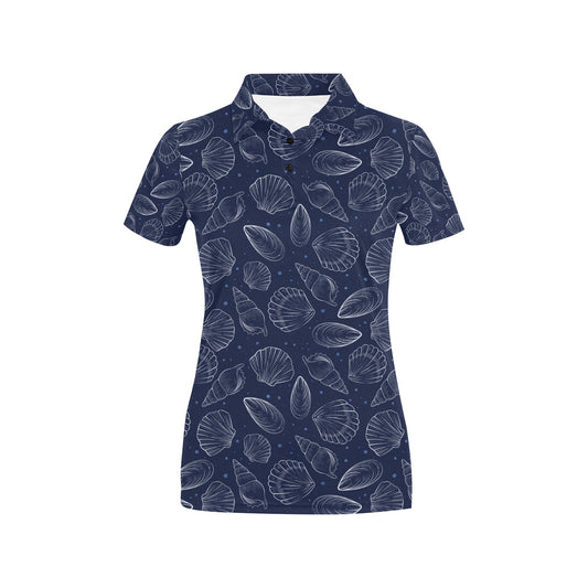 Seashell Print Design LKS3011 Women's Polo Shirt