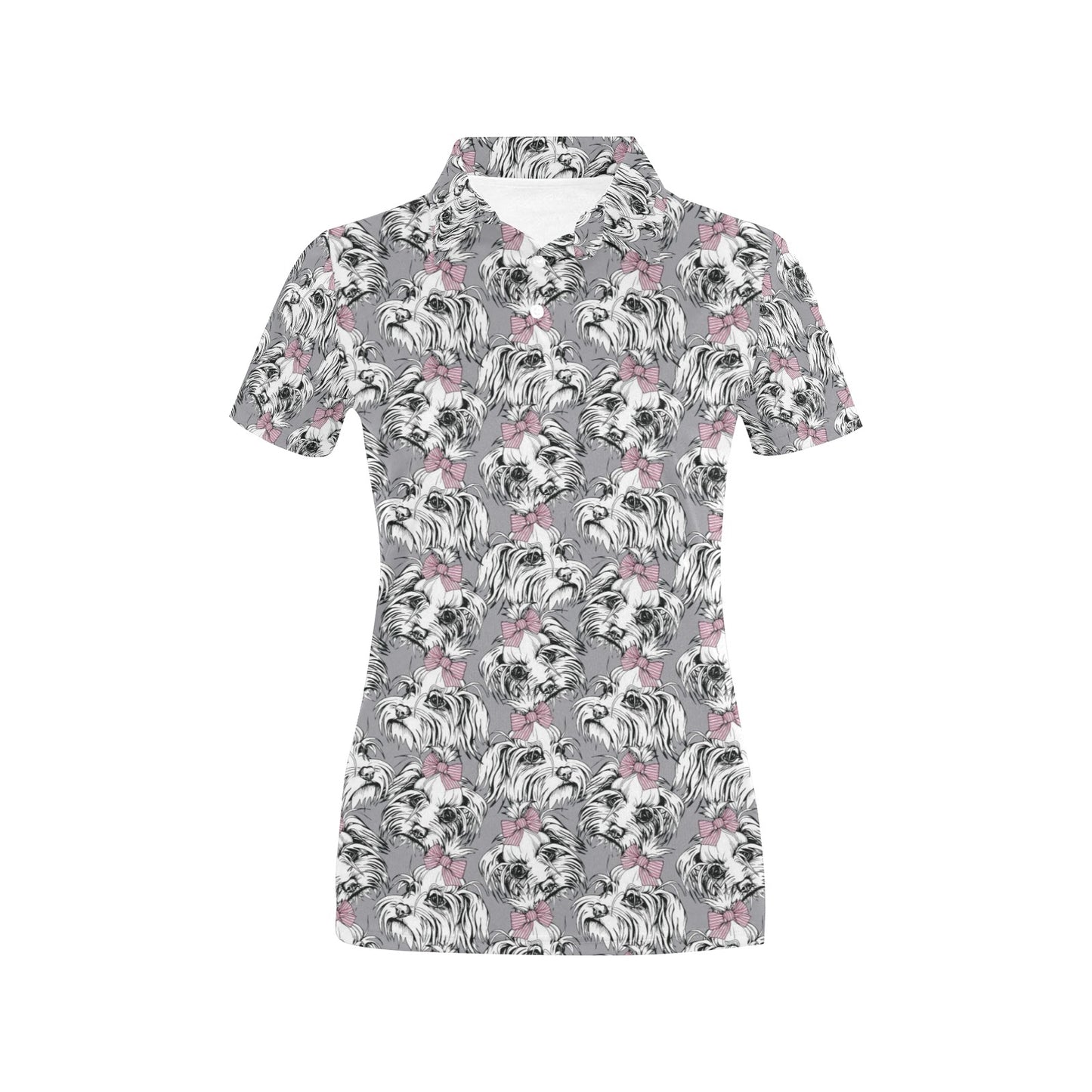 Maltese Pattern Print Design 01 Women's Polo Shirt