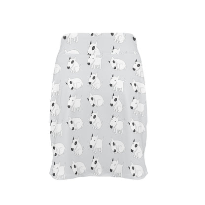 Bull Terrier hand draw Print Pattern 17" Golf & Pickleball Skort with Pockets