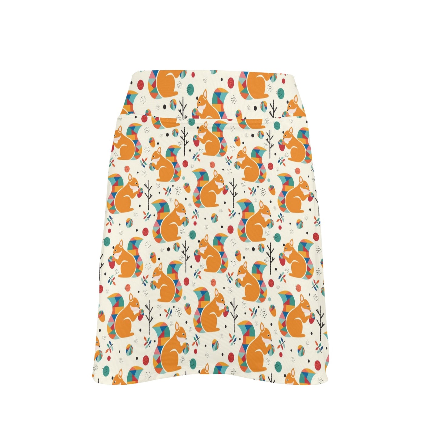 Squirrel Print Design LKS304 17" Golf & Pickleball Skort with Pockets