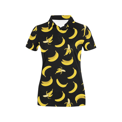 Banana Pattern Print Design BA05 Women's Polo Shirt