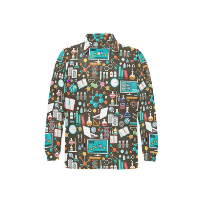 Science Print Design LKS303 Long Sleeve Polo Shirt For Men's