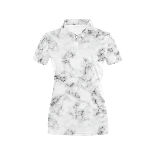 Marble Pattern Print Design 01 Women's Polo Shirt