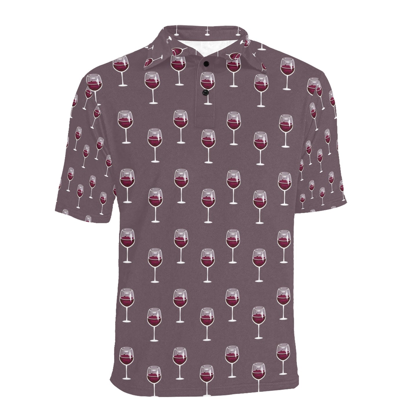 Wine Glass Pattern Print Design LKS305 Men Polo Shirt