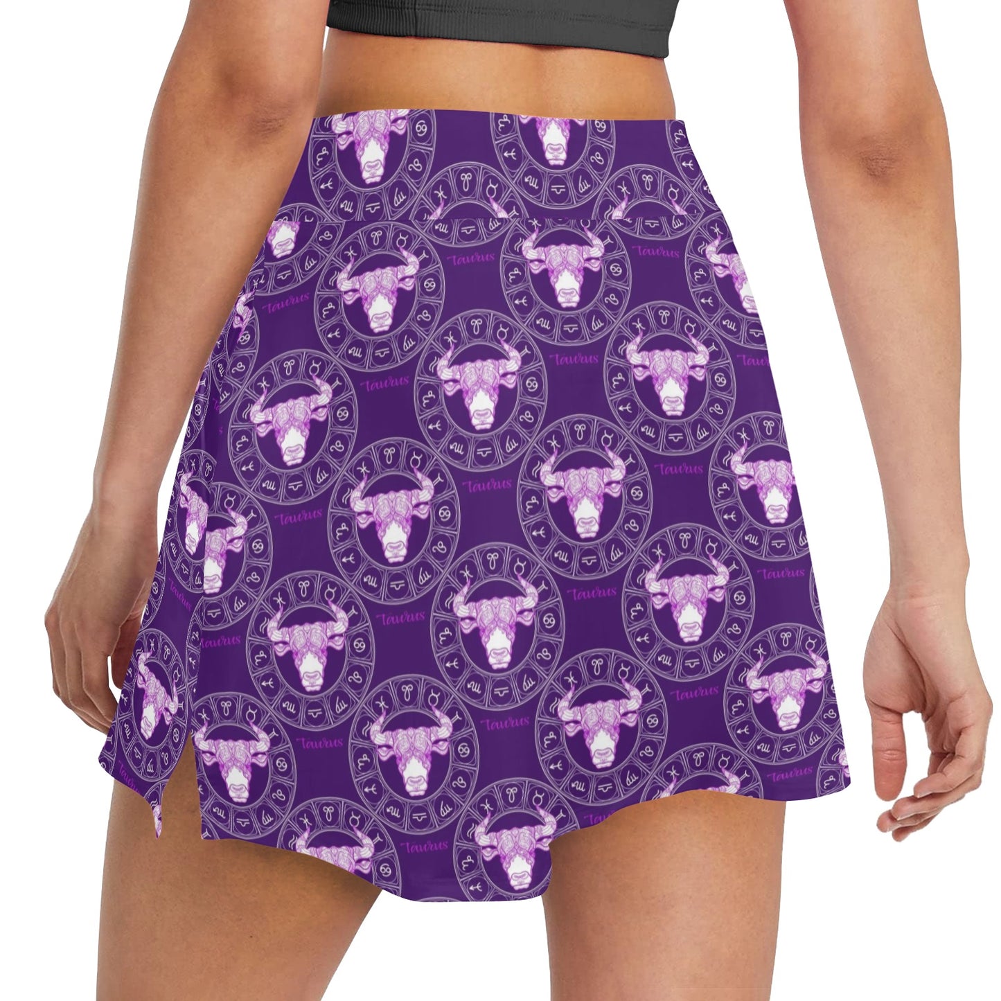 Taurus Print Design LKS303 17" Golf & Pickleball Skort with Pockets