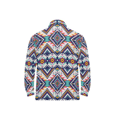 Tribal Aztec native american Long Sleeve Polo Shirt For Men's