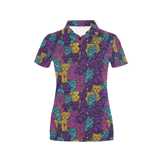Yorkshire Terriers Print Design LKS3010 Women's Polo Shirt