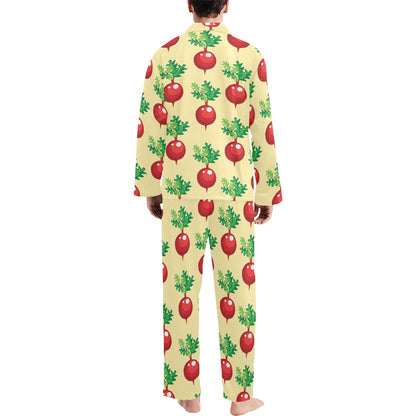 Radish Pattern Print Design A02 Men's Long Pajama Set