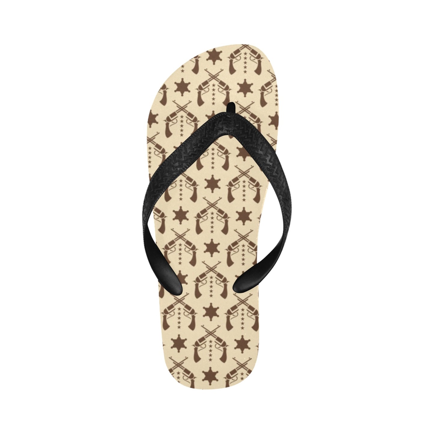 Western Cowboy Print Design LKS302 Flip Flops