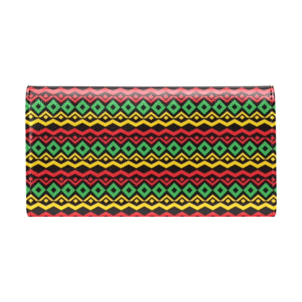Rasta Reggae Color Themed Women's Trifold Wallet
