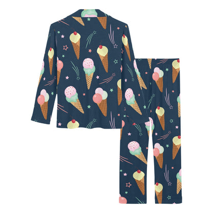 Ice Cream Pattern Print Design 04 Women's Long Pajama Set