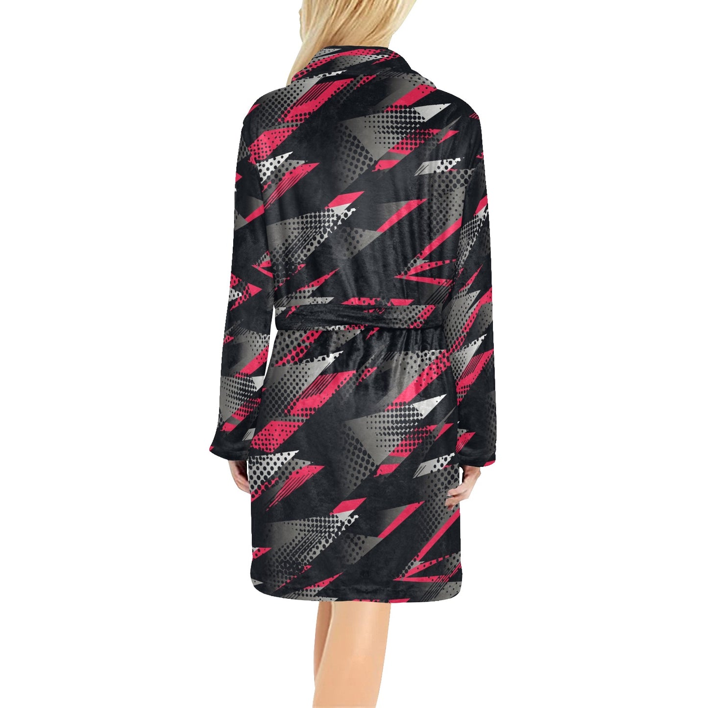 Racing Style Pattern Print Design A04 Women's Fleece Robe