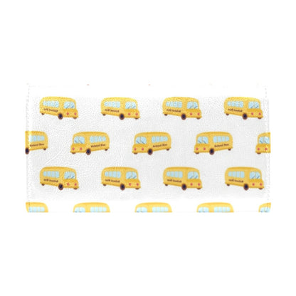 School Bus Print Design LKS306 Women's Trifold Wallet