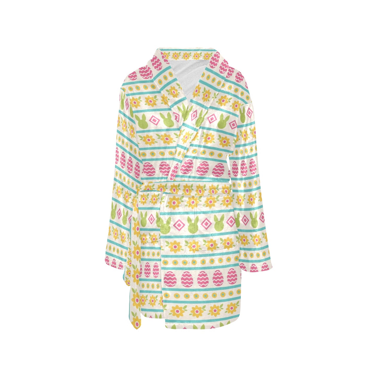 Easter Eggs Pattern Print Design RB016 Women's Fleece Robe