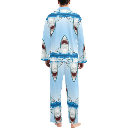 Shark Bite Men's Long Pajama Set