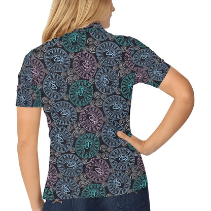 Eye of Horus Ethnic Pattern Women's Polo Shirt