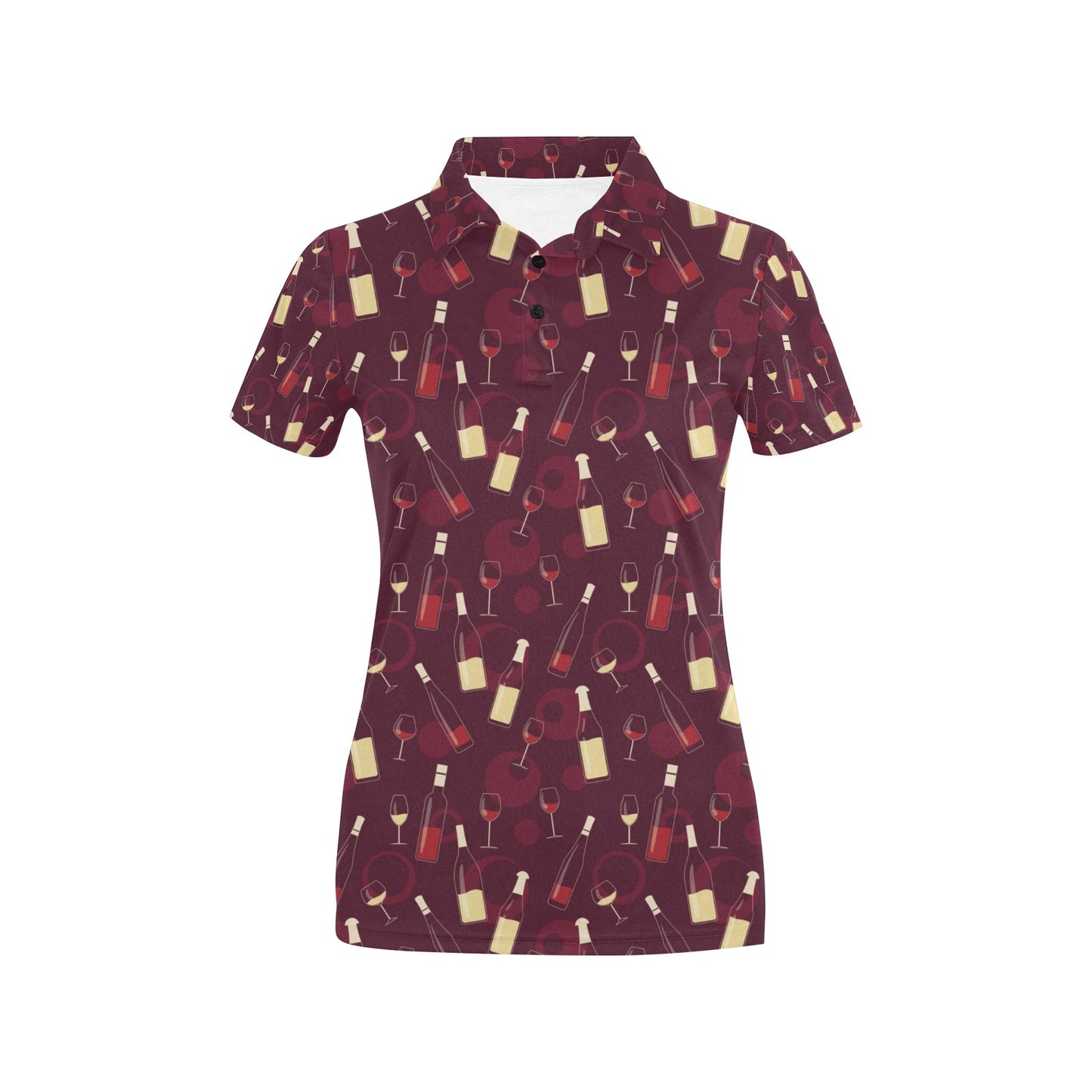 Wine Themed Print Design LKS302 Women's Polo Shirt