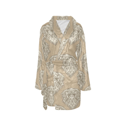 Pekingese Pattern Print Design A01 Women's Fleece Robe