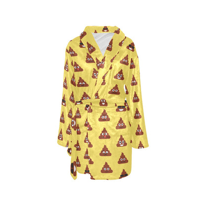 Emoji Poop Print Pattern Women's Fleece Robe