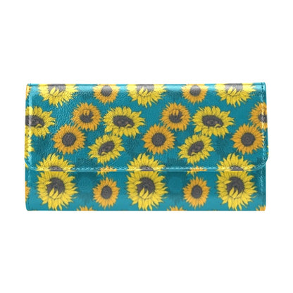 Sunflower Print Design LKS301 Women's Trifold Wallet