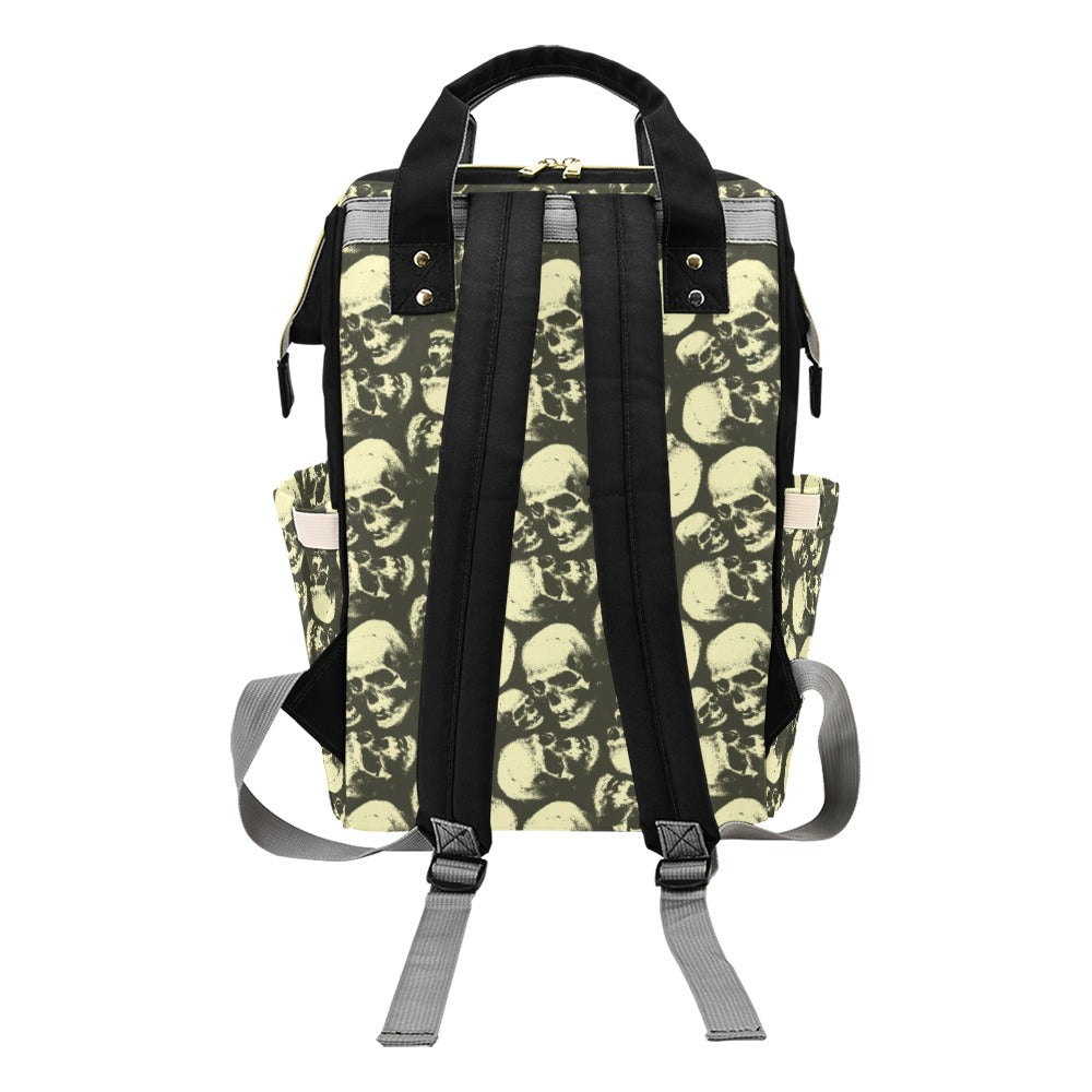 Skull Print Design LKS302 Diaper Bag Backpack