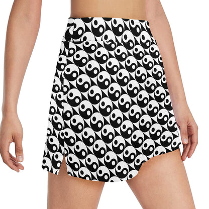 Yin Yang Print Design LKS304 17" Golf & Pickleball Skort with Pockets