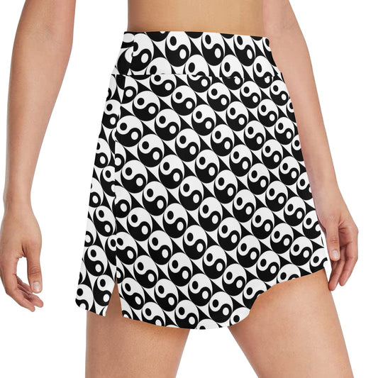Yin Yang Print Design LKS304 17" Golf & Pickleball Skort with Pockets