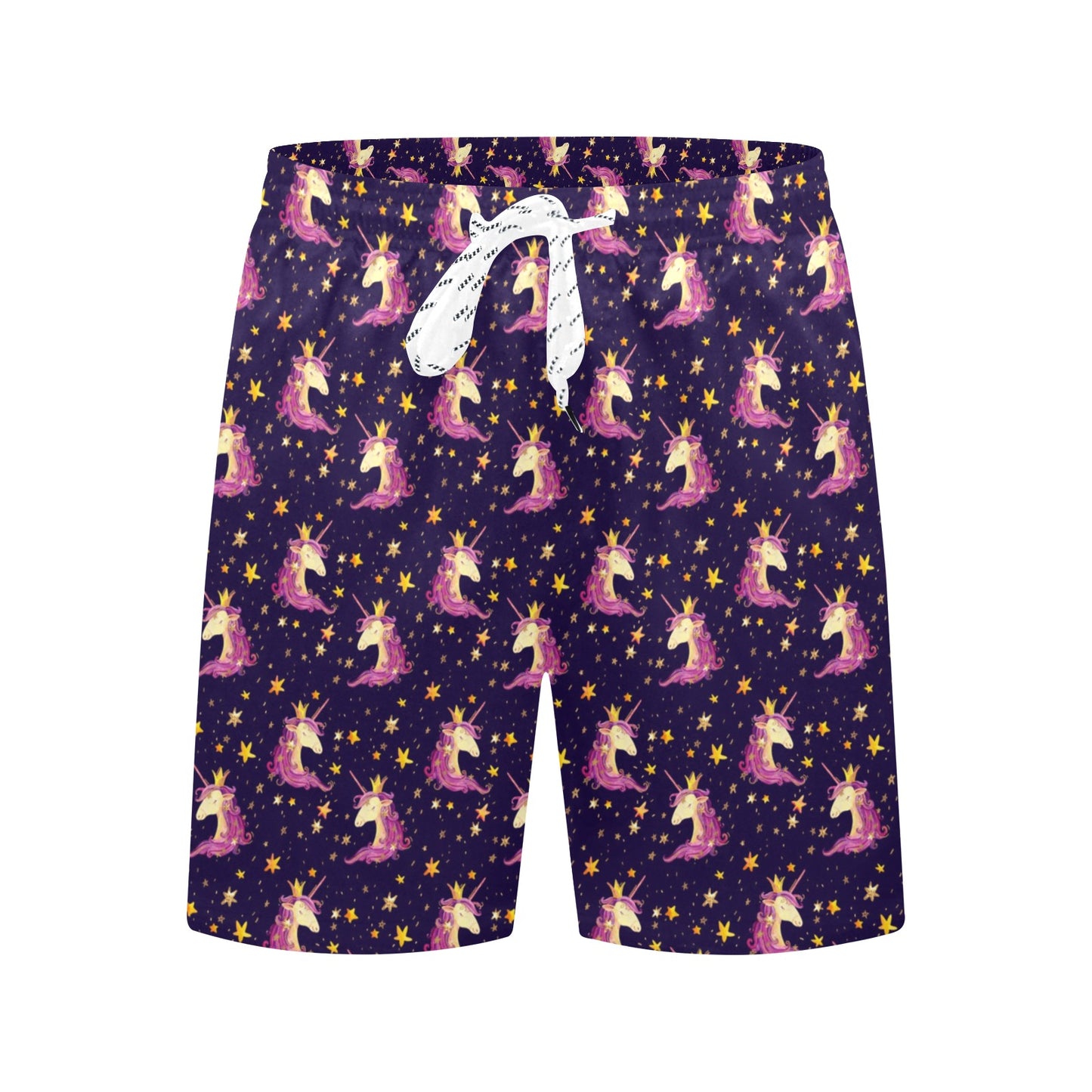 Unicorn Princess Star Sparkle Men's Swim Trunks Beach Shorts
