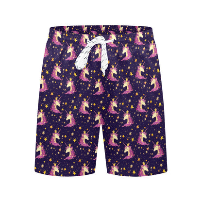 Unicorn Princess Star Sparkle Men's Swim Trunks Beach Shorts