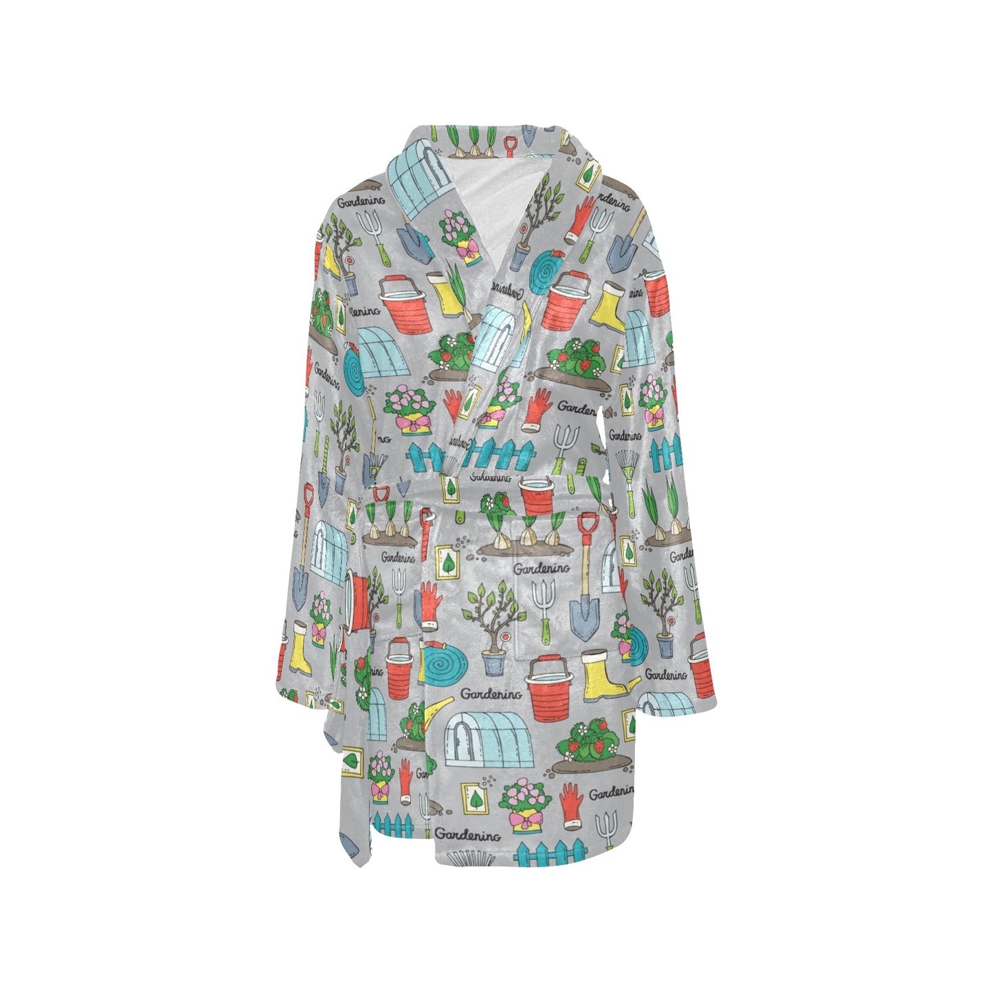 Gardening Pattern Print Design G07 Women's Fleece Robe