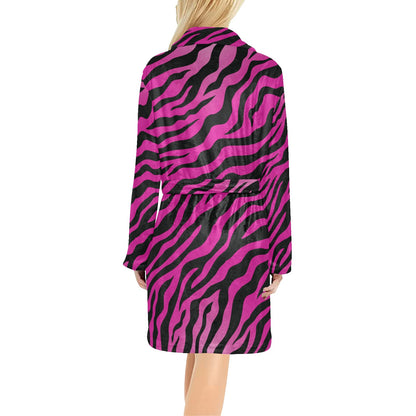 Pink Zebra Women's Fleece Robe