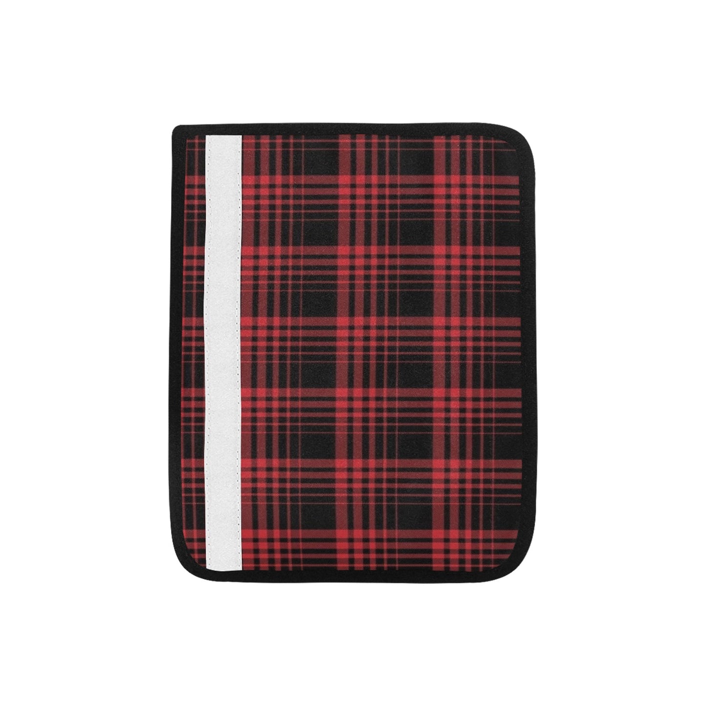 Tartan Red Black Print Design LKS303 Car Seat Belt Cover