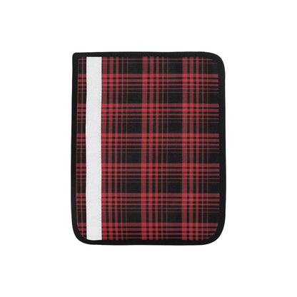 Tartan Red Black Print Design LKS303 Car Seat Belt Cover
