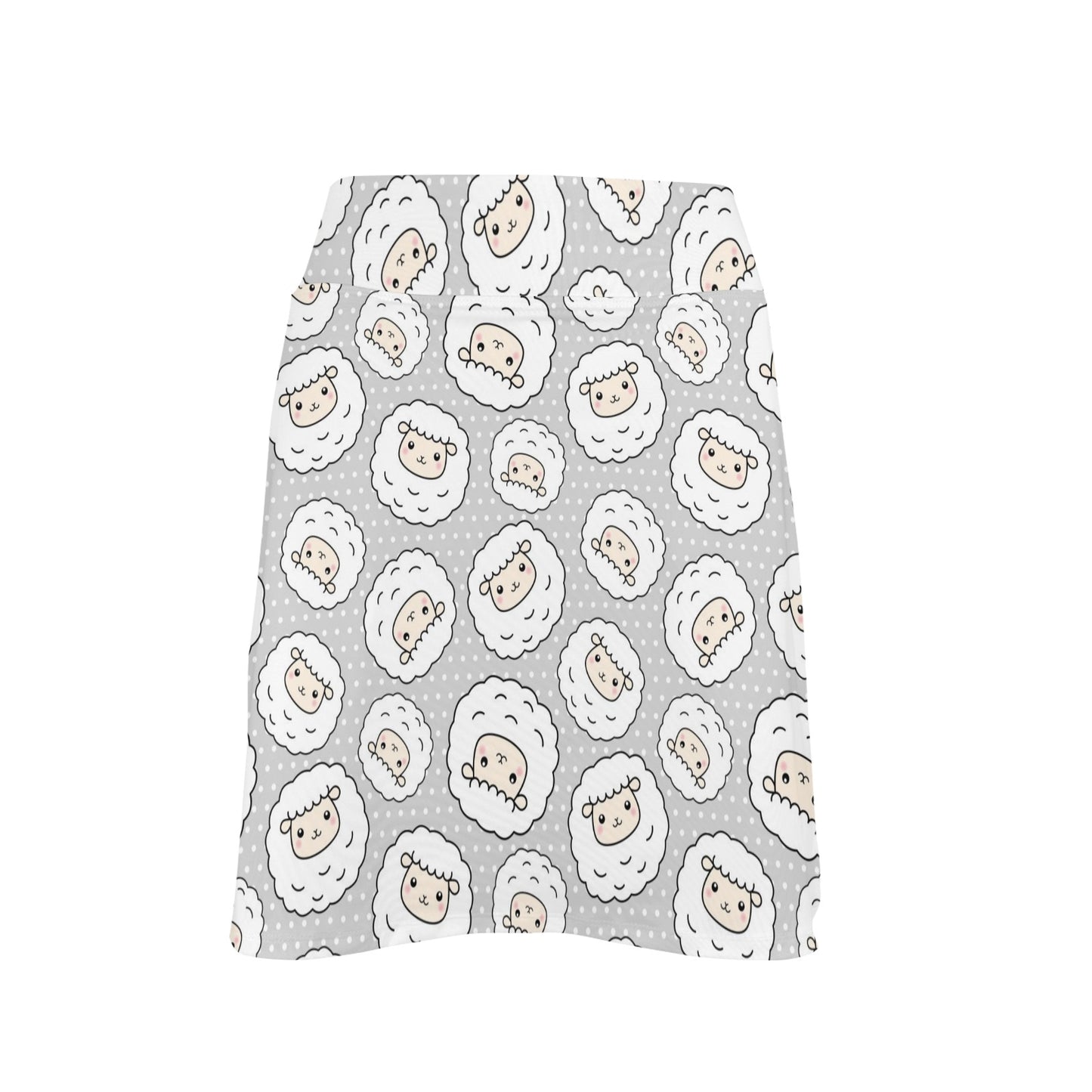 Sheep Print Design LKS401 17" Golf & Pickleball Skort with Pockets