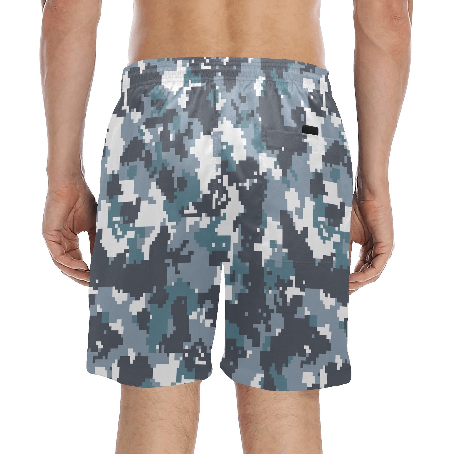 ACU Digital Urban Camouflage Men's Swim Trunks Beach Shorts