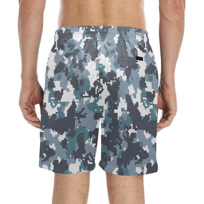 ACU Digital Urban Camouflage Men's Swim Trunks Beach Shorts