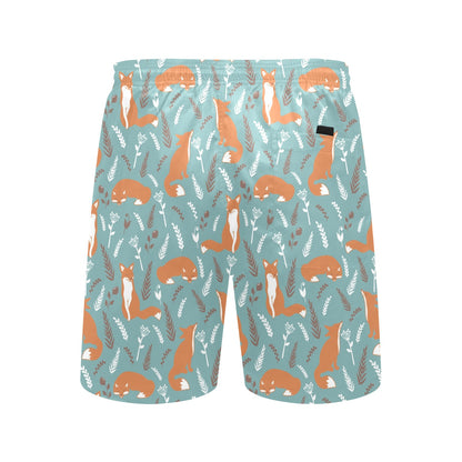 Fox Forest Print Pattern Men's Swim Trunks Beach Shorts