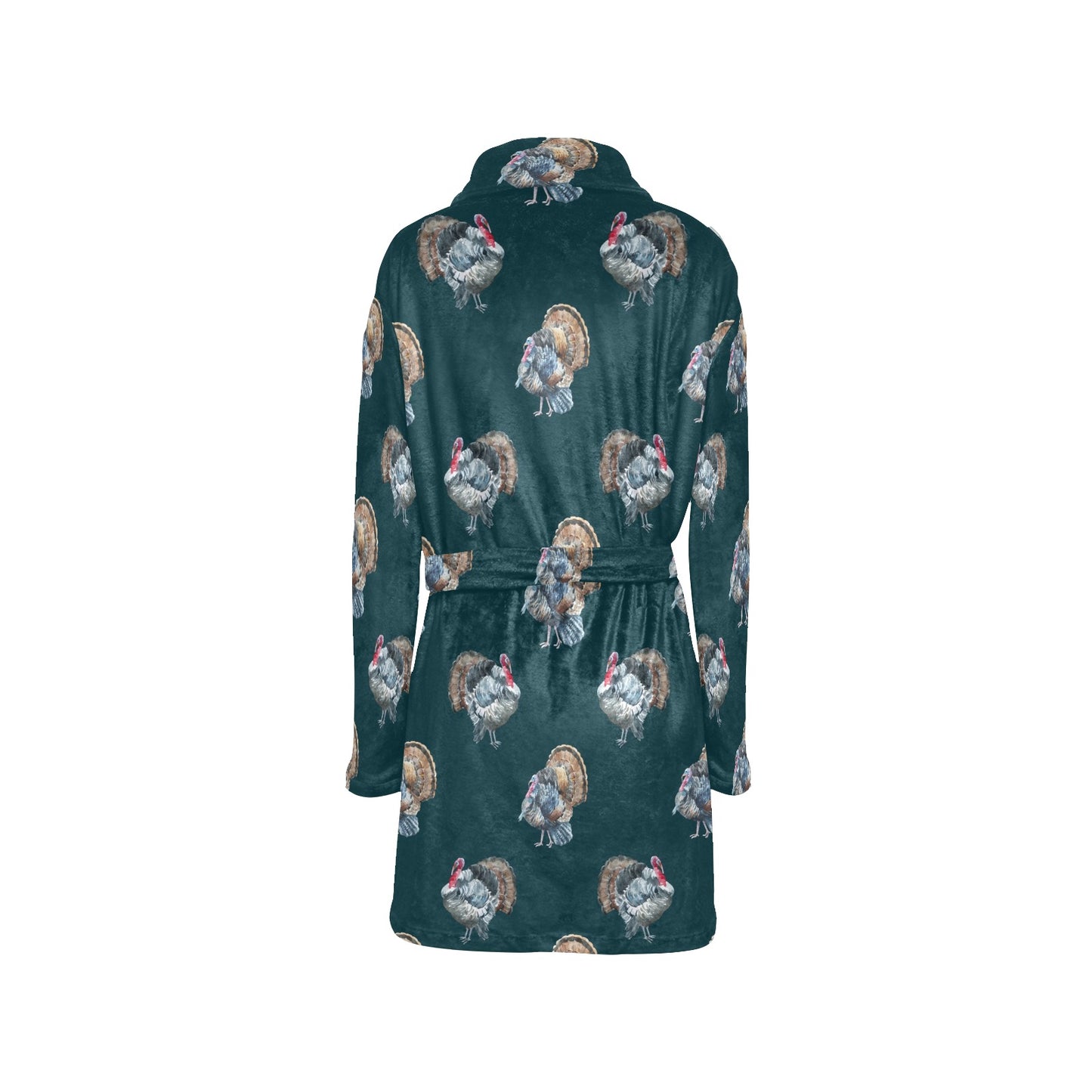 Turkey Pattern Print Design 03 Women's Fleece Robe