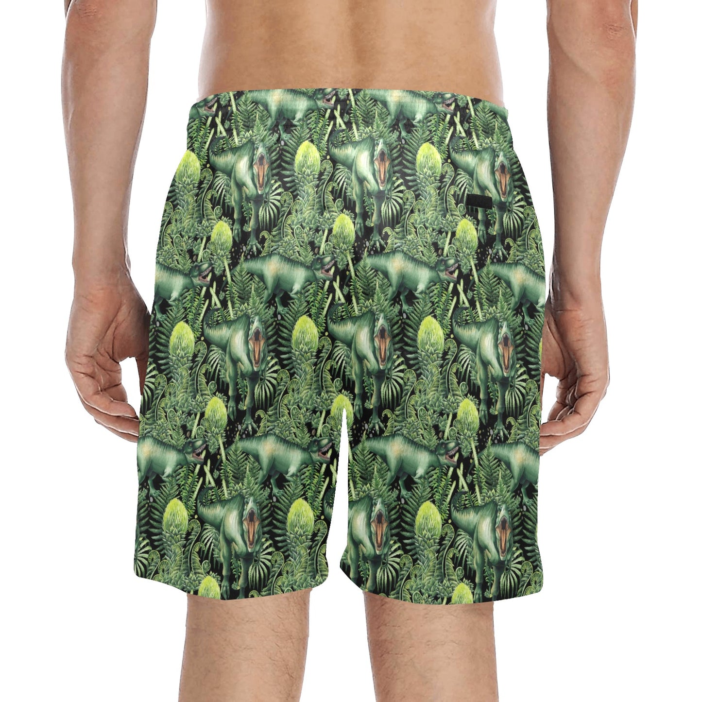 Dinosaur T Rex Print Pattern Men's Swim Trunks Beach Shorts