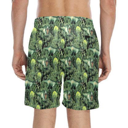 Dinosaur T Rex Print Pattern Men's Swim Trunks Beach Shorts