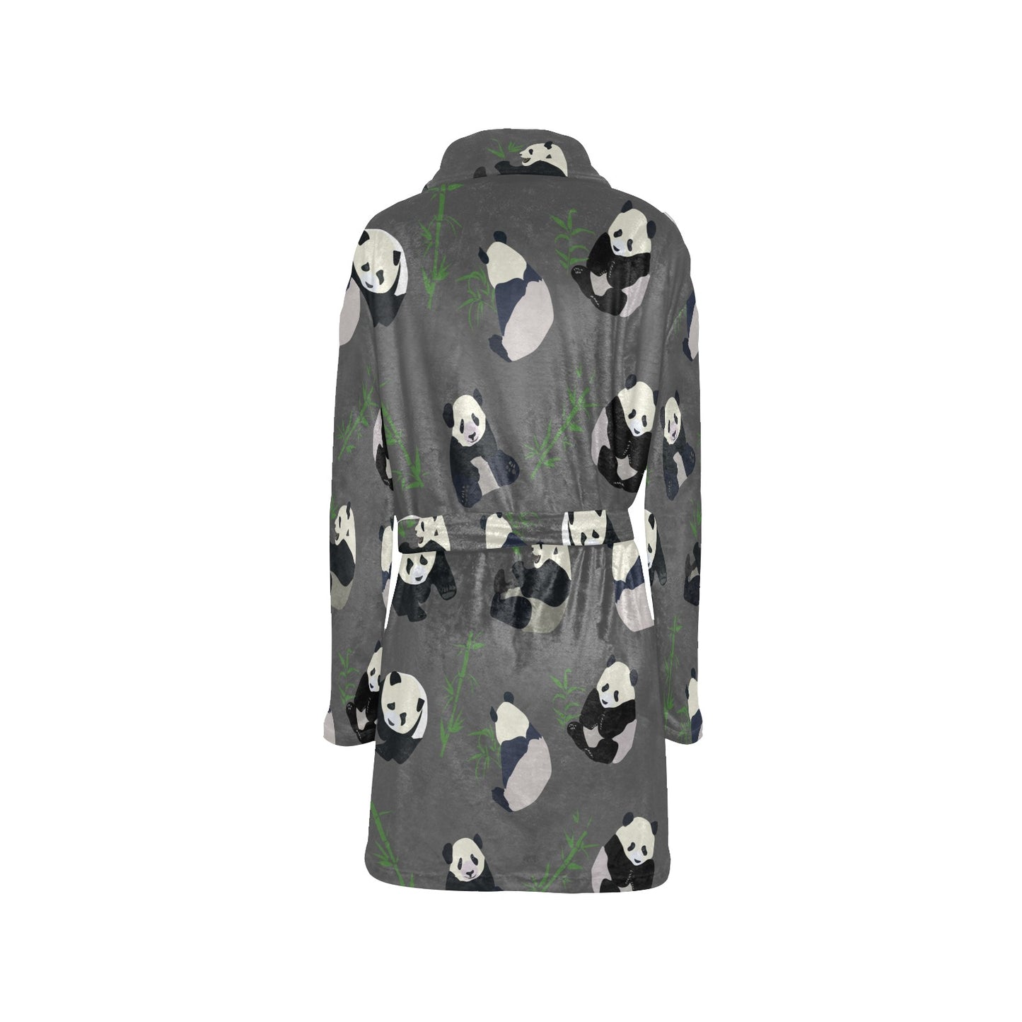 Panda Pattern Print Design A06 Women's Fleece Robe